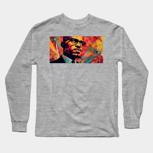 Malcolm X - Color Art Poster Long Sleeve T-Shirt